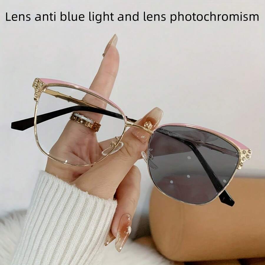 Sunglasses Cat Eye - 세련된 여성용 라인스톤 캣아이 안경, 듀얼
