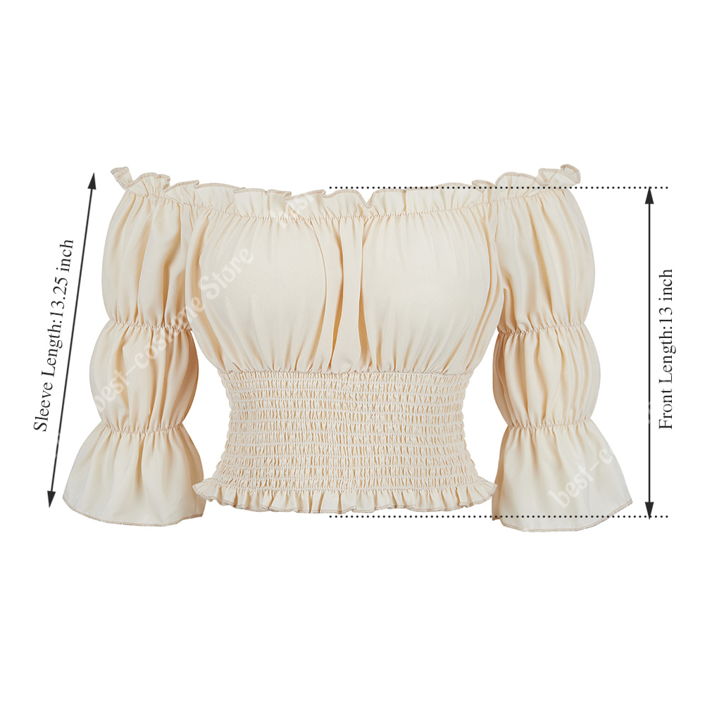 여성용 중세 의상 블라우스 탑 XS-3XL 해적 셔츠  - Blouse Off Shoulder 리뷰 및 가격